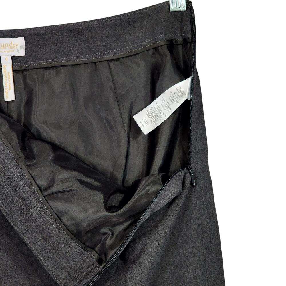 Laundry Shelli Segal Pencil Skirt 8 Women Charcoal Gray 30x22 Stretch‎ Zip NEW - Picture 10 of 12